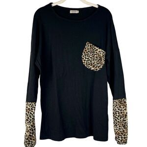 Pogtmm Women’s Long Sleeve Leopard Animal Print Tee Shirt Large
